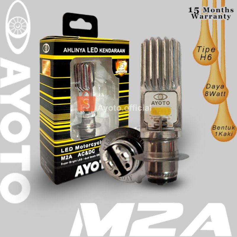 LAMPU DEPAN LED AYOTO M2A H6 AC DC MOTOR MATIC DAN MOTOR BEBEK