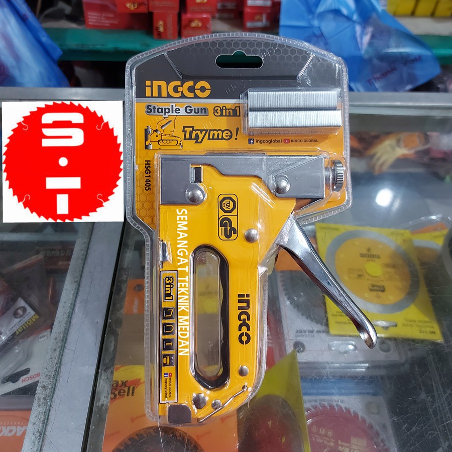 

HSG1405 PAKU STAPLES HEKTER GUN TACKER TEMBAK MANUAL GUN 3 in 1 INGCO