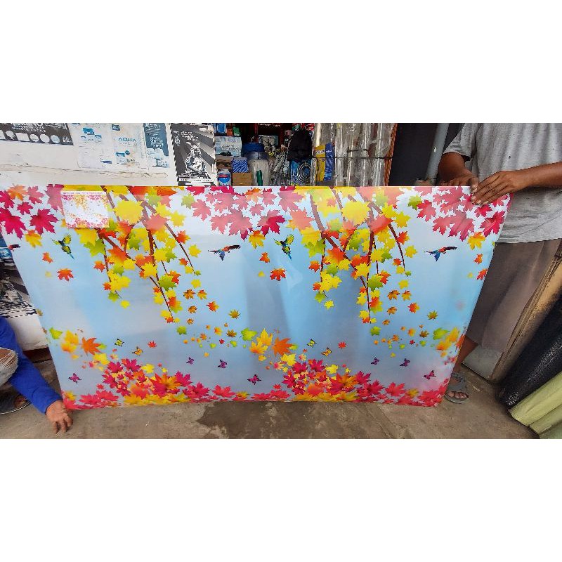 fiber pagar motif burung daun