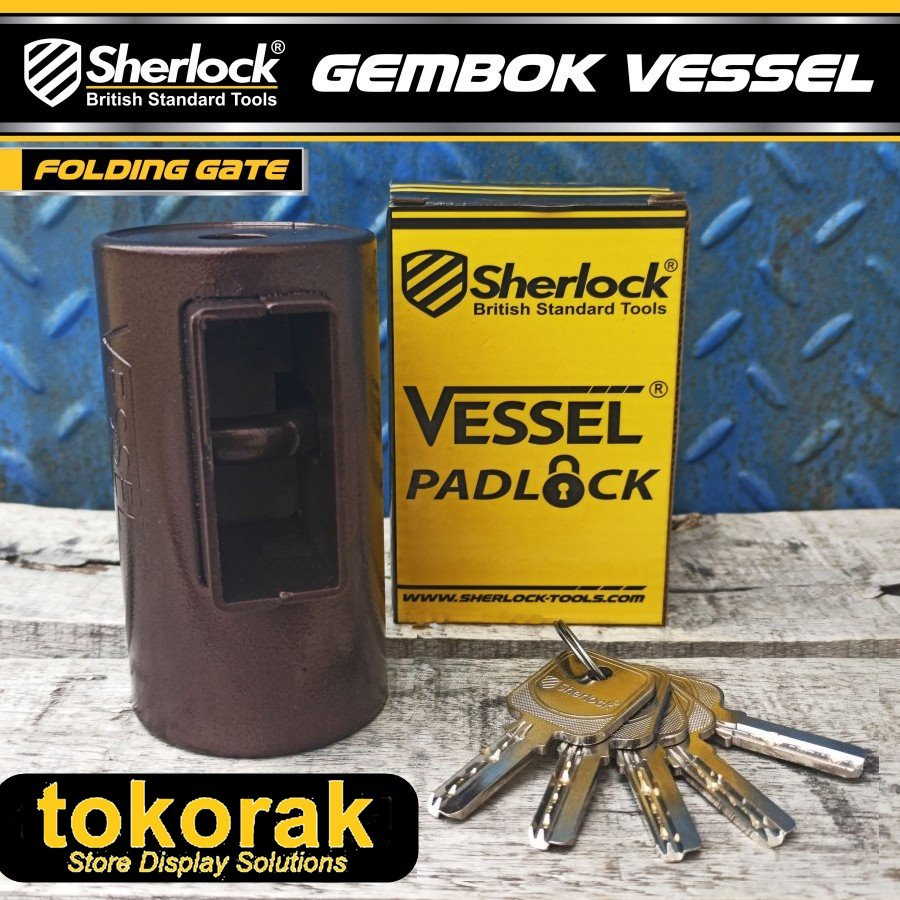 GEMBOK VESSEL FOLDING GATE SHERLOCK GEMBOK TABUNG RUKO GUDANG TOKO