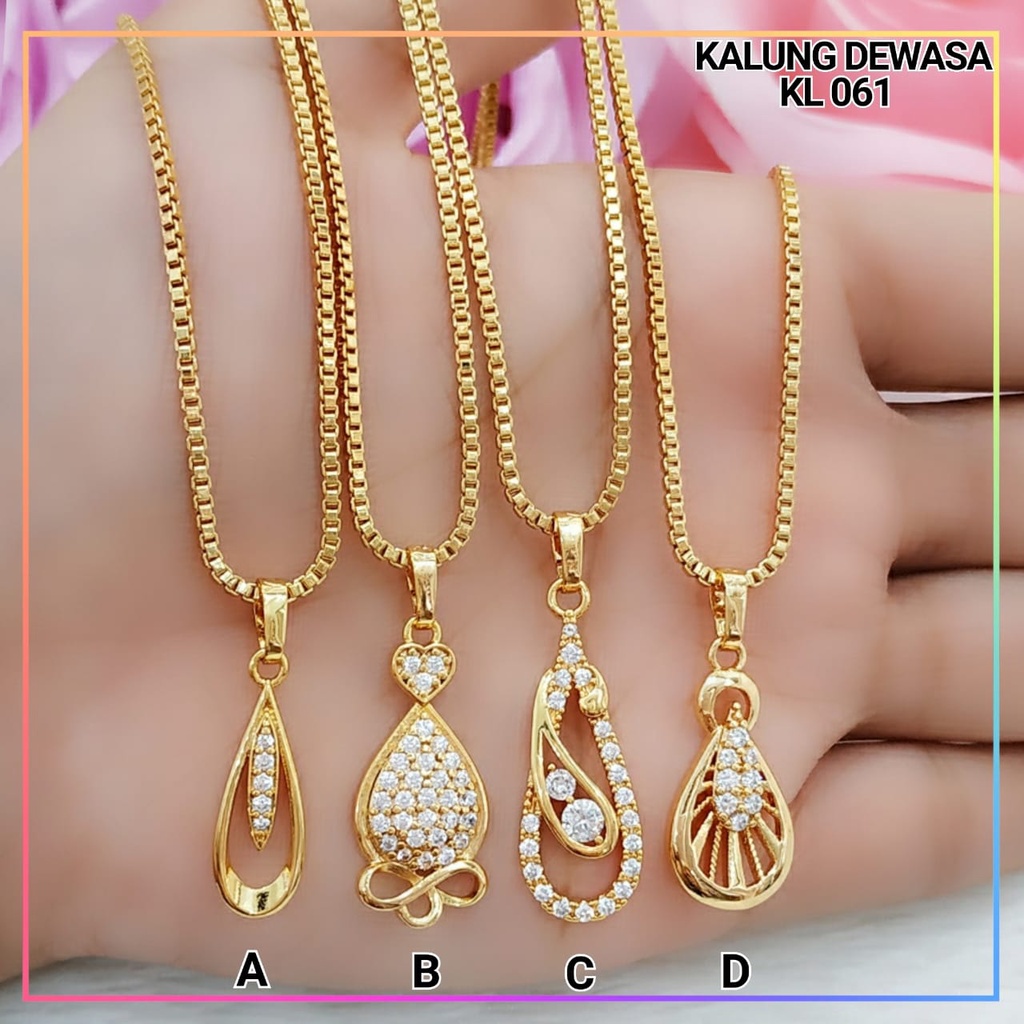 Kalung xuping kalung dewasa Labu rantai itali permata perhiasan lapis emas gold KL 061