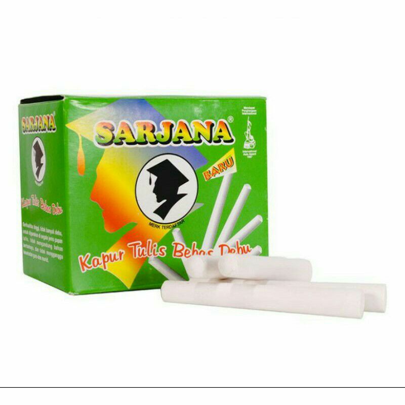 

Kapur Tulis Chalk Putih Sarjana / Kapur Papan Tulis Putih Isi 50 Sticks