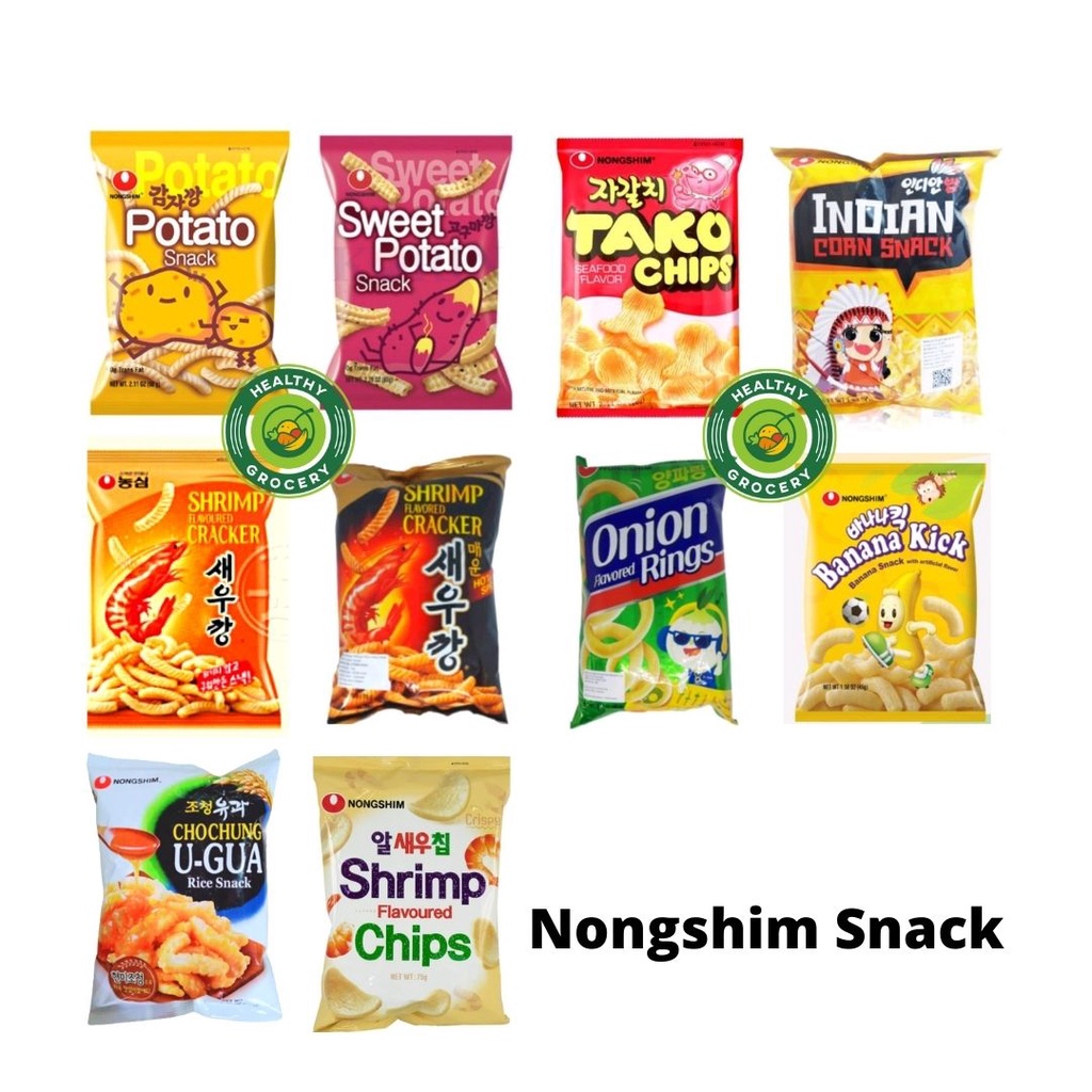 Jual Nongshim Snack All Varian Onion Ring Tako Chip Shrimp Potato Corn