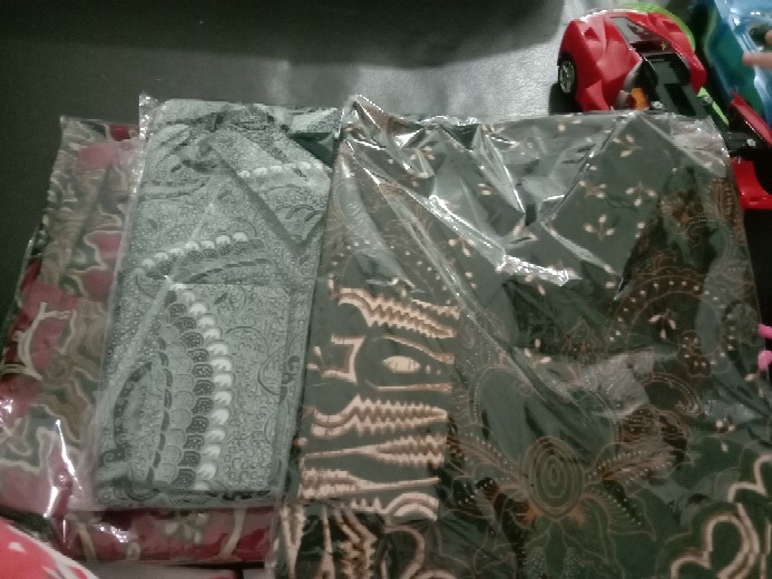 (1kg=4pcs) Kemeja Batik Lengan Panjang Batik Oriab Babon Angkrem Warna Dasar Abu