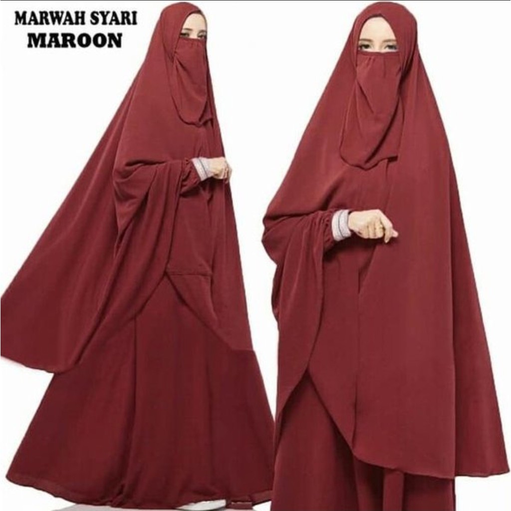 gamis syari terbaru - gamis + kerudung + cadar