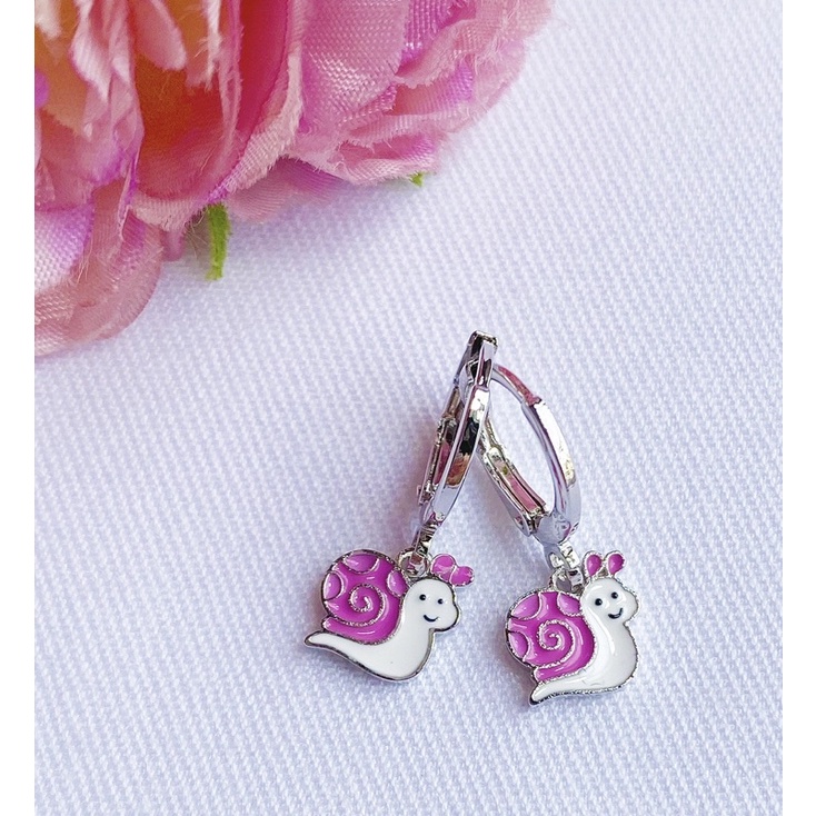 Anting Anak Lapis Emas Pink Snail