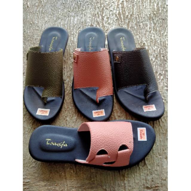 Sandal PAPIRUT PREMIUM sol karet mentah hitam