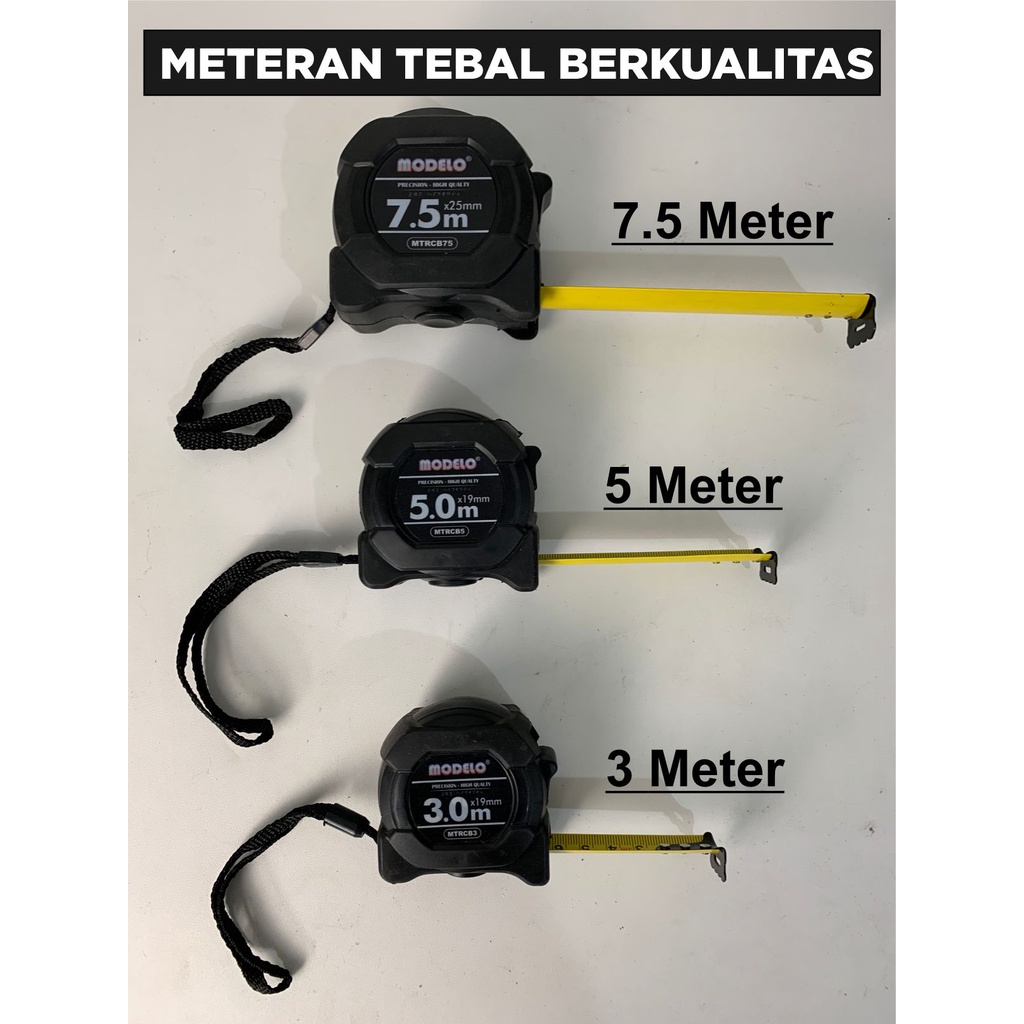 Meteran Karet Tebal Otomatis Elastis 3 Meter / 5 Meter/ 7,5 Meter - Modelo