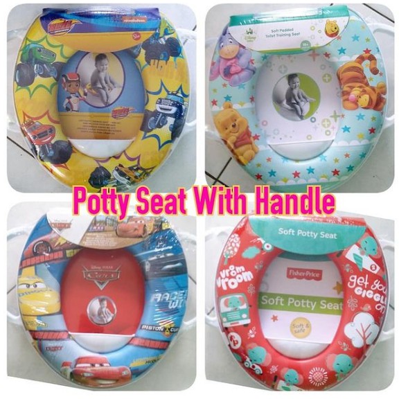 Potty Seat With Handle Adaptor Closet Duduk Anak Aneka Karakter