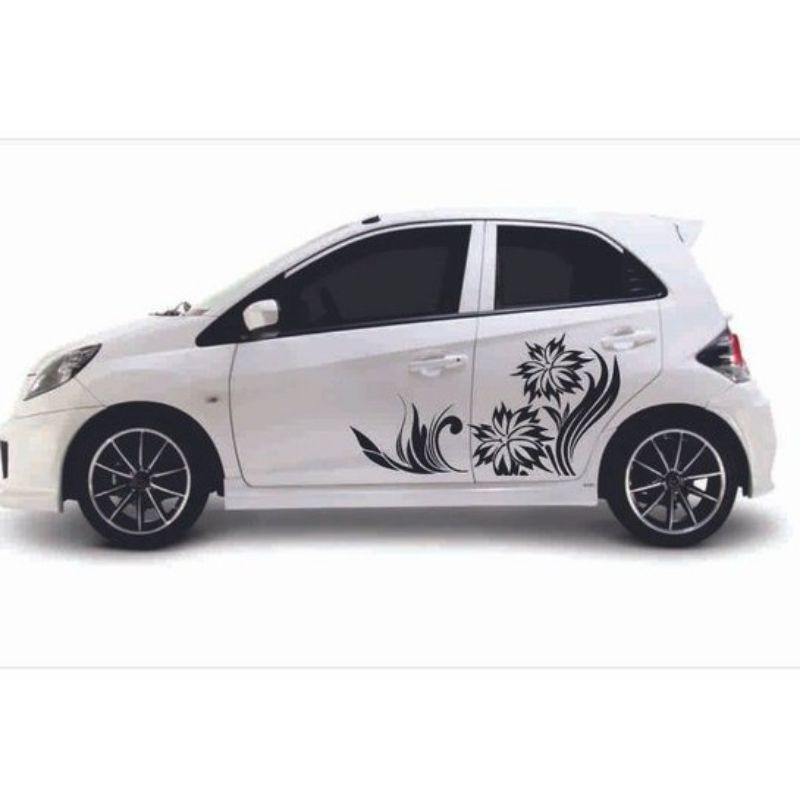 0240 cutting sticker mobil Honda Brio jazz Ayla Agya all type mobil lain bisa motif bunga cuanteeekk