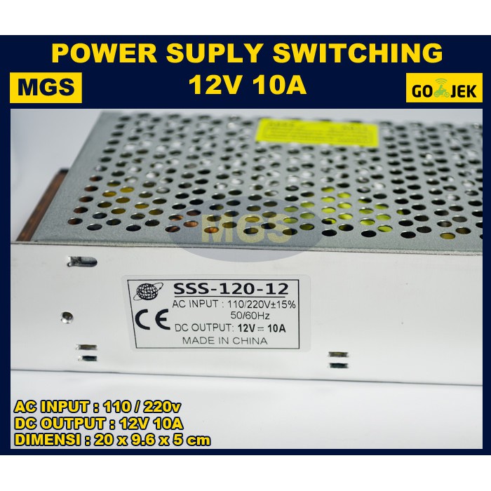 Power Supply Switching 12V 10A Body Besar