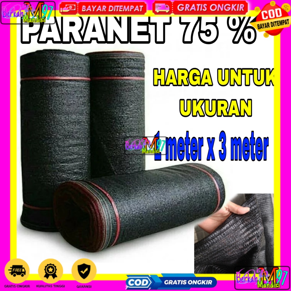 [PROMO] Paranet Import 75% (eceran)  lebar 3m peneduh tanaman