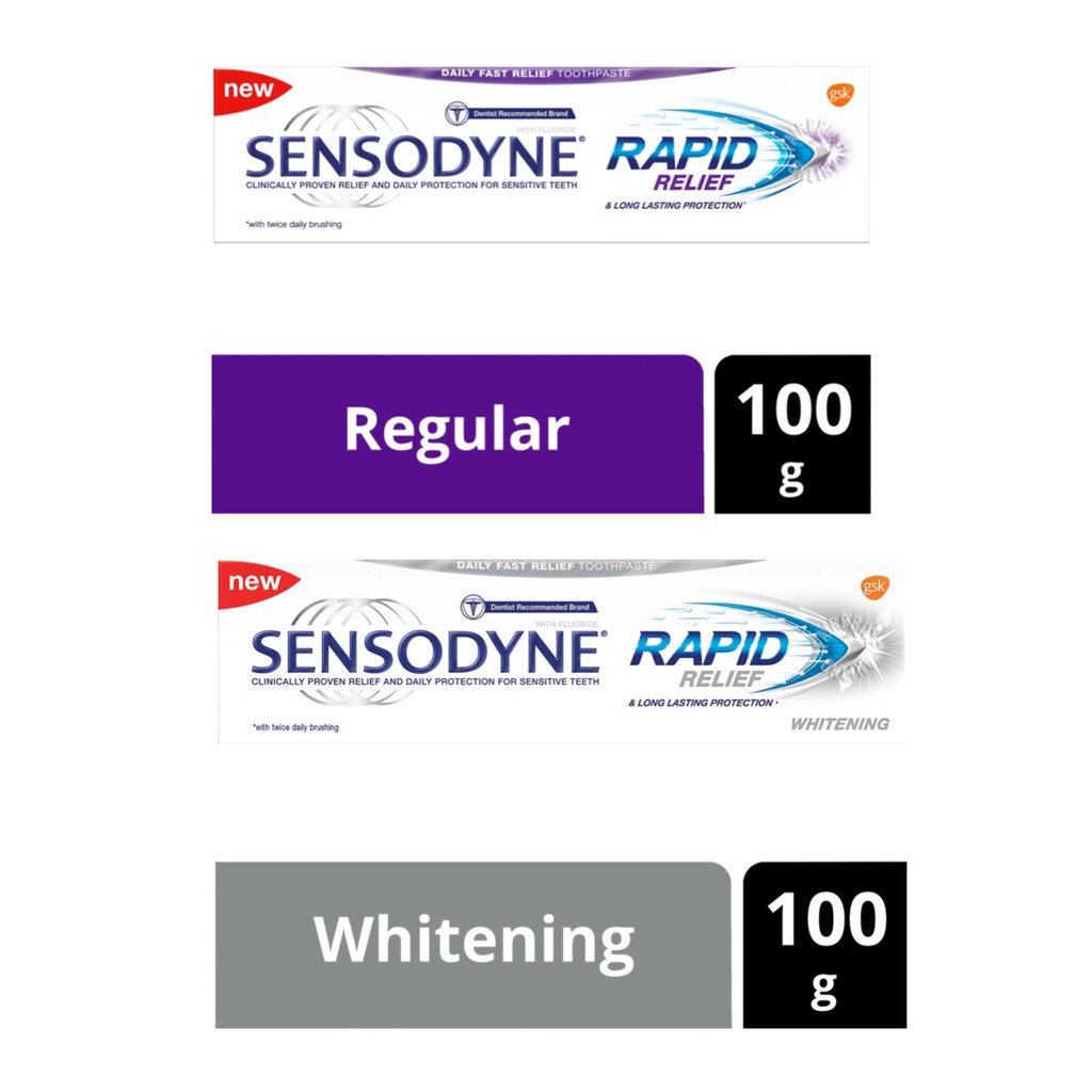 Sensodyne Rapid Relief Toothpaste Original Whitening 100g - Pasta Gigi Odol Singapore UK