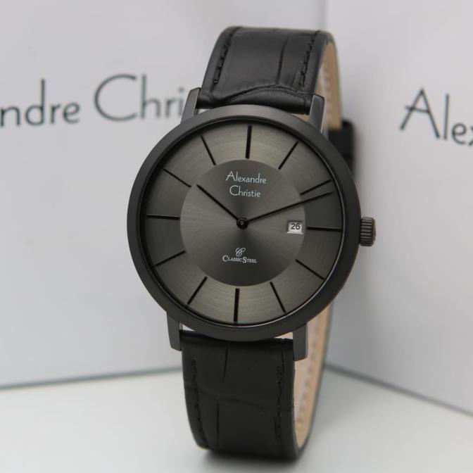 Kusus Hari Ini Original Jam Tangan Pria / Cowok Alexandre Christie 8599 Ac 8599 - Silver Black