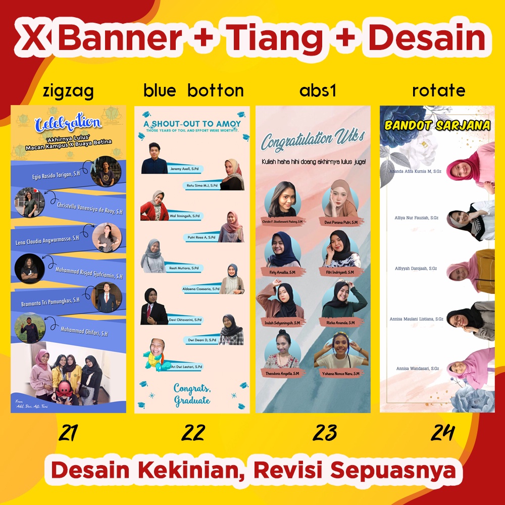 Paket X Banner Tiang Banner Wisuda Desain Gratis Wedding Sunatan Nikahan Kado Toko Shopee Indonesia