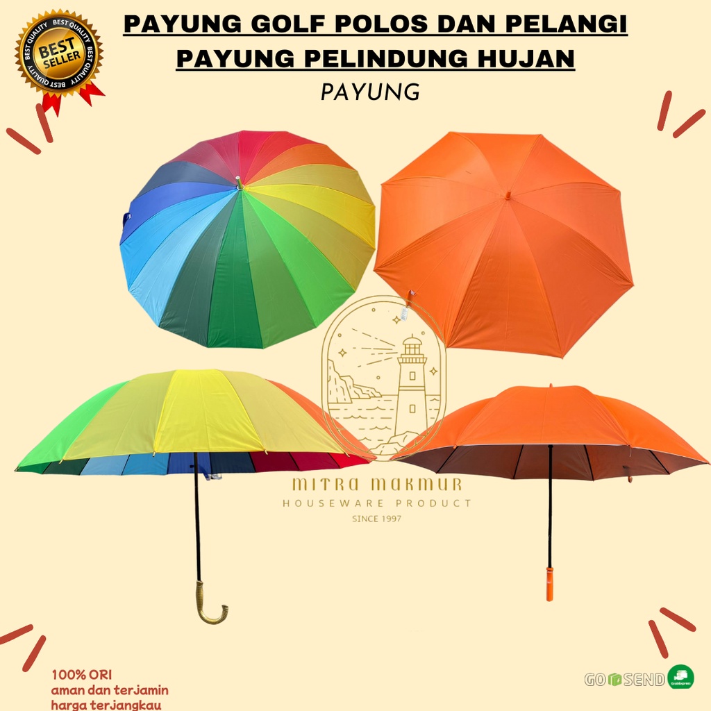 SALE!! PAYUNG GOLF POLOS DAN PELANGI / PAYUNG HUJAN / PAYUNG