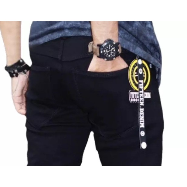 Celana jeans panjang pria slim-fit / celana panjang pria / celana jeans hitam polos / celana jeans panjang / celana skinny jeans / jeans hitam polos / celana hitam panjang