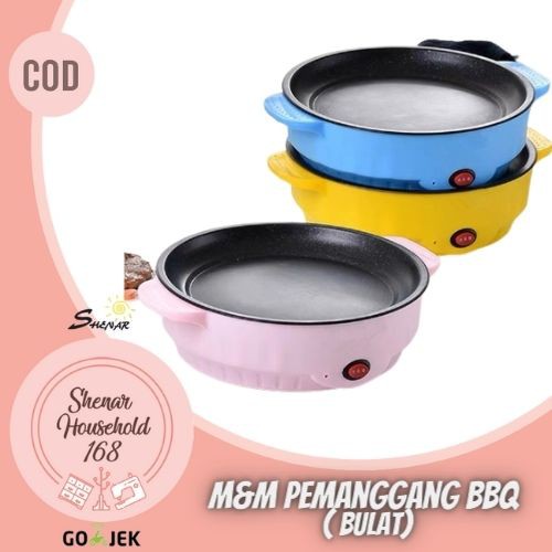 TERBARU KOREAN PAN ALAT PEMANGGANG LISTRIK GRILL BULAT BBQ PANCI GORENG JUMBO SOSIS ROTI MIE ,SHENAR