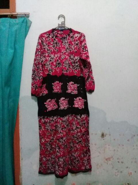 Gamis Batik Tuban Bahan Kaos Adem, Batik Cap