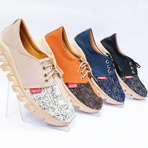 9PS Sepatu Wanita Sneakers Tali Docmart Murah Casual Shoes Cewek Kulit Kanvas Rajut Kets Santai DH-0