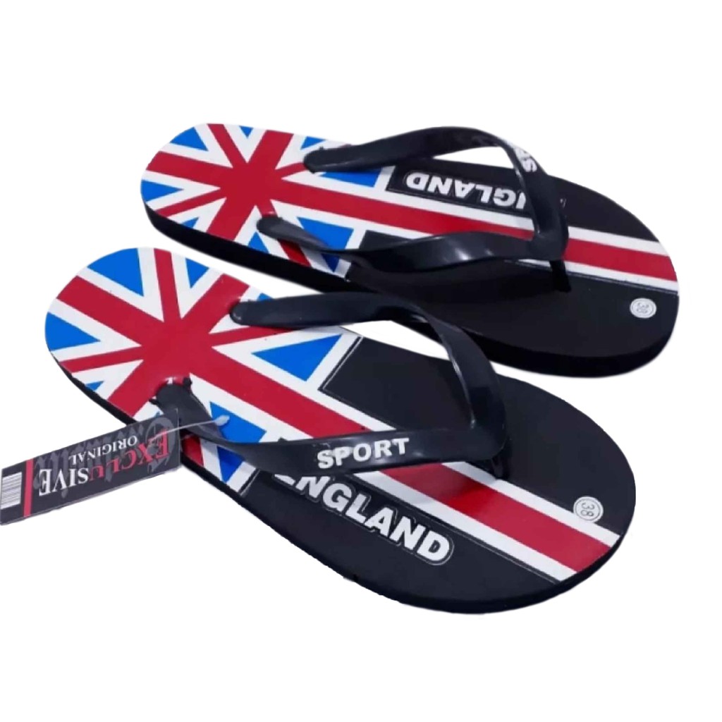 Sandal Jepit Pria Sport Bendera England | Sendal Distro Surfing Casual | Sandal Jepit Flag Inggris