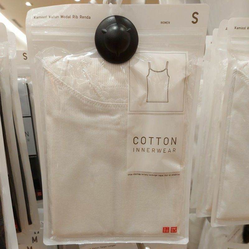 NEW UNIQLO WOMAN KAMISOL KATUN MODAL RIB RENDA
