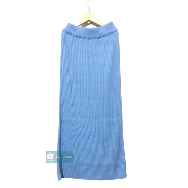 Rok Span Rajut • Rok Rajut Premium • Rok Span Rajut Knitted • Rok Rajut Knitted-Biru Langit