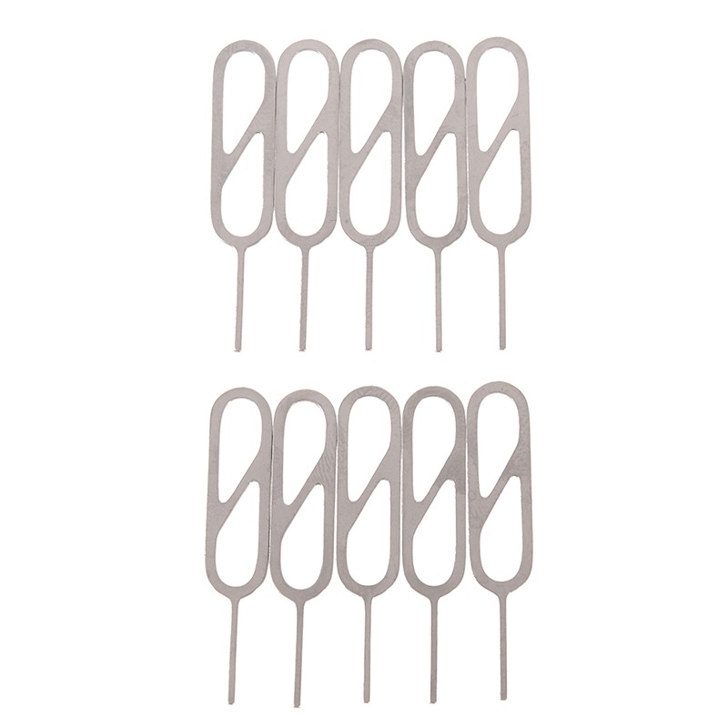 10Pcs Alat Pembuka SIM Card Bahan Stainless Steel