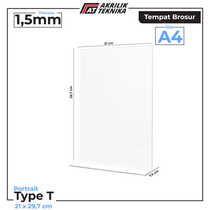 

ORGANIZER-DOCUMENT- TEMPAT BROSUR / TENT CARD AKRILIK DISPLAY 2 SISI A4 ACRYLIC 1.5MM -DOCUMENT-