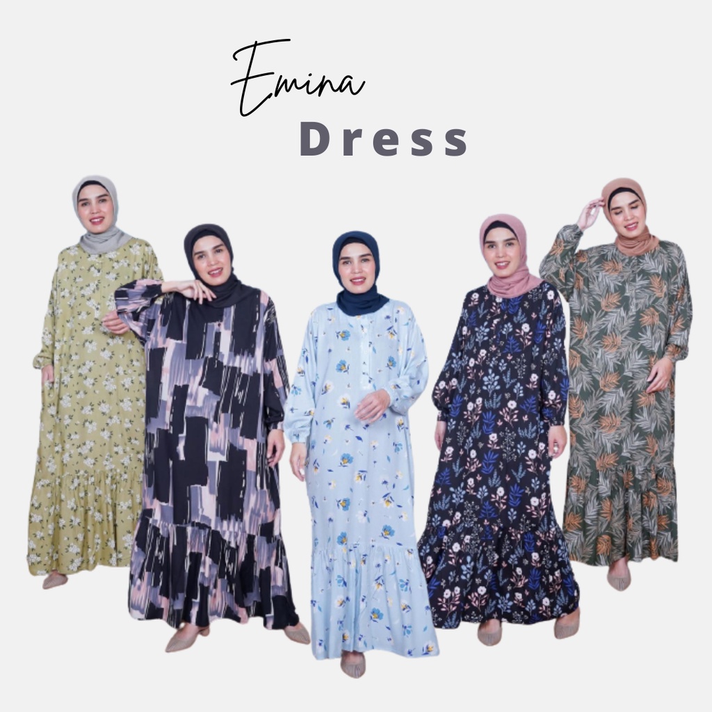 DRESS LD 130 CM GAMIS RAYON TWILL POLKADOT HOMEYDRESS JUMBO BIGSIZE OVERSIZE