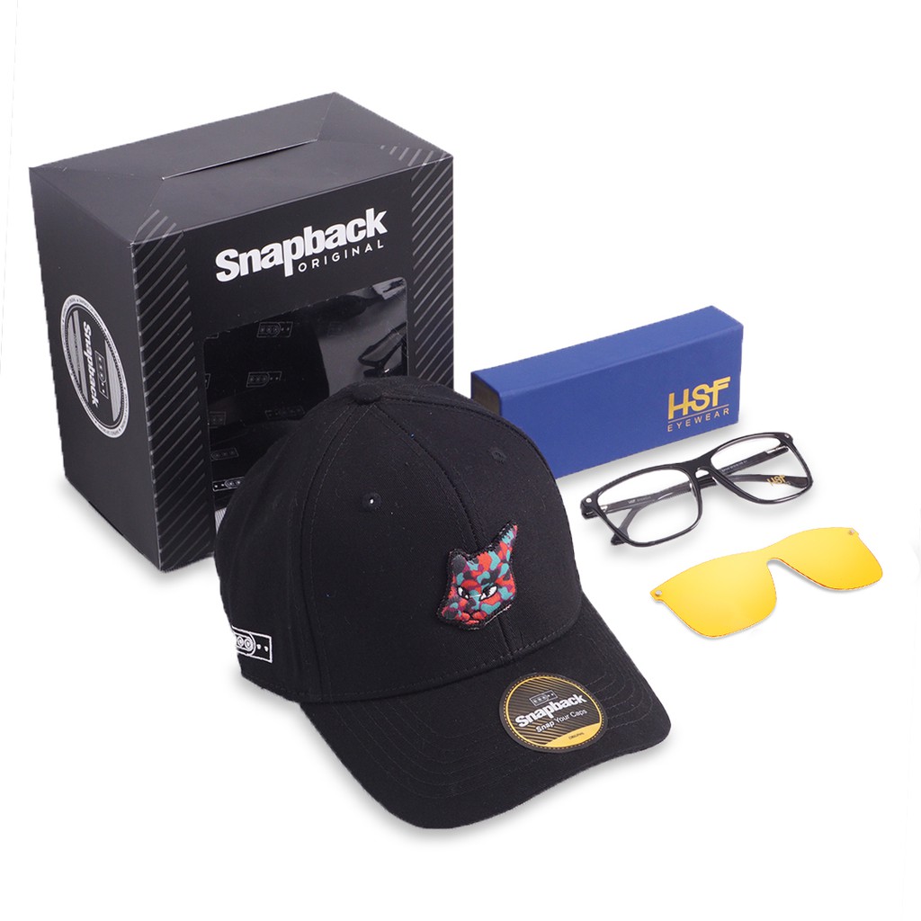 HSF EYEWEAR x SNAPBACK x Gading Marten Premium Collection - Kacamata Hitam dan Topi Baseball