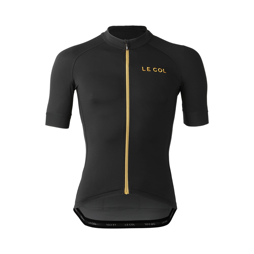 LE COL PRO JERSEY - BLACK/GOLD - BAJU JAKET SEPEDA