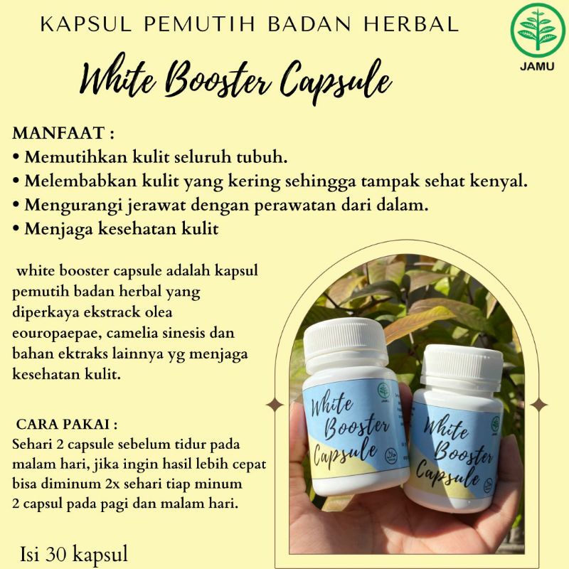 white booster capsule / minuman pemutih badan  / collagen pemutih badan / kapsul pemutih badan whitening