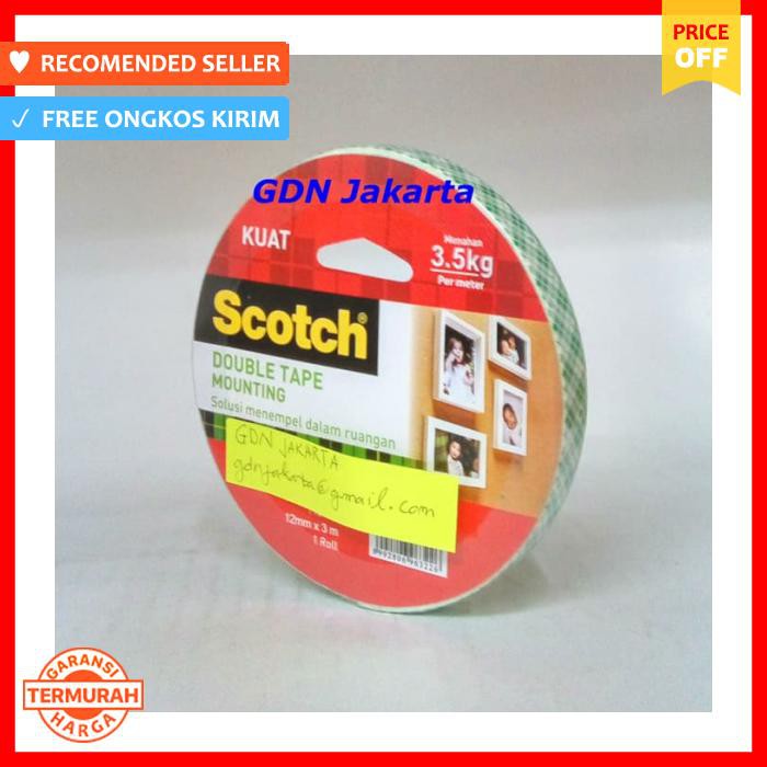 

3M Scotch Double Tape Mounting 110 3B , Size 12 Mm X 3 Meter Selotip - Selotip & Double Tape