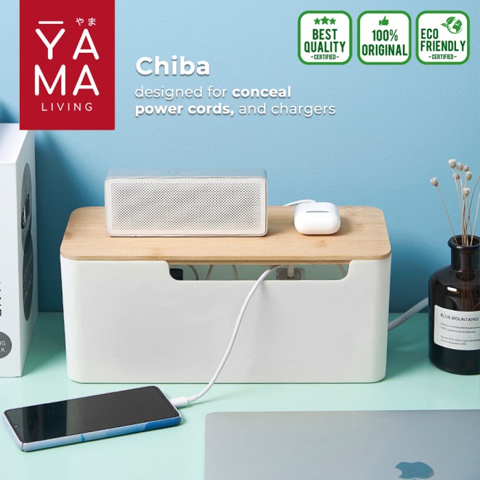 

Ready YAMA CHIBA Natural Wood Cable Storage Box Kotak Organizer Kabel Wire - Medium Murah