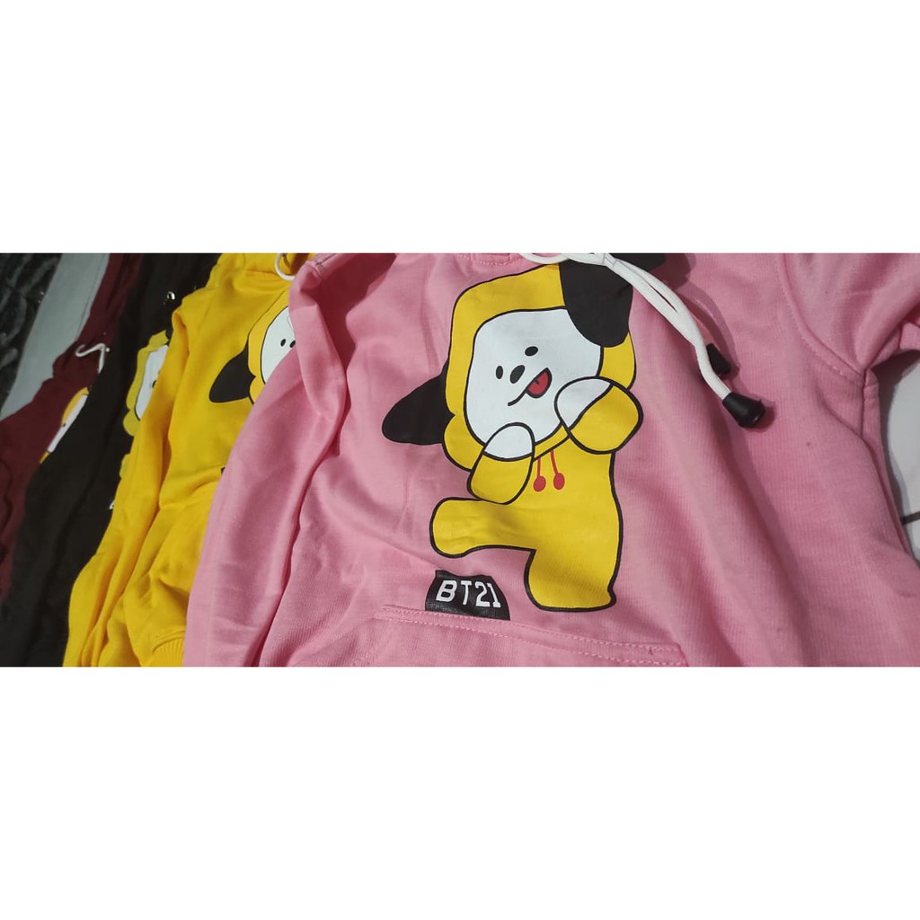 SWEATER Anak BT21 HOODIE BTS Kids Kpop Kekinian Usia 6-12 tahun