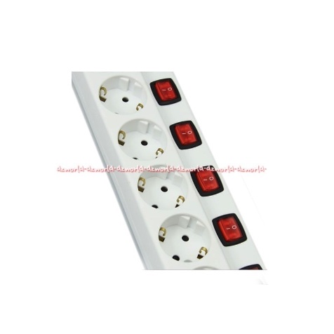 Krisbow Stop Kontak 6 Putih Colokan Kabel Socket Dengan Tombol On Off Ekstensi Kabel Sambung Putih Dengan Stop Kontak Masing-Masing Colokan 6Lubang White Soket With Switch On Off