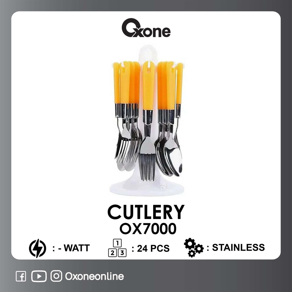 Oxone OX7000 Sendok Garpu Makan Set  24 Pcs Stainless Steel