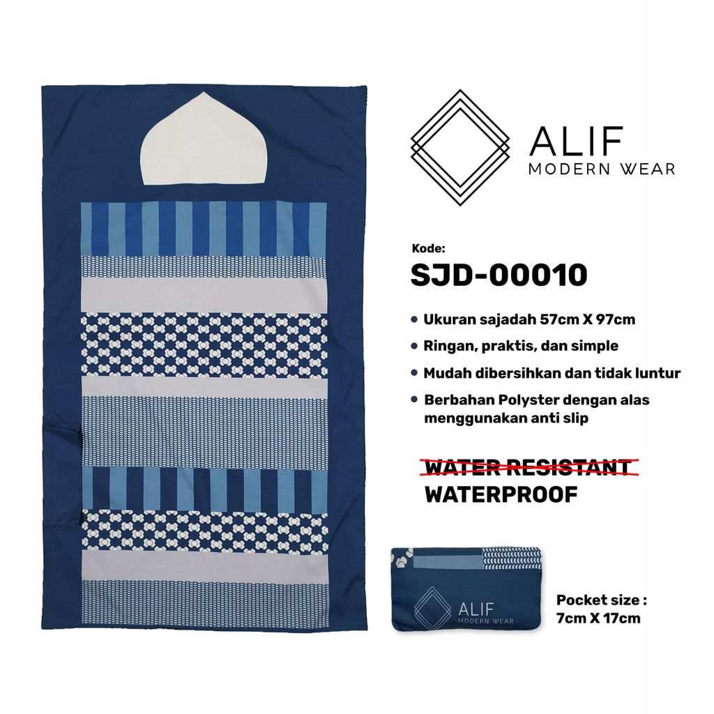 ALIF SAJADAH TRAVEL / SAKU / PORTABLE / WATERPROOF ( ALIF MODERN WEAR SJD-0010 )