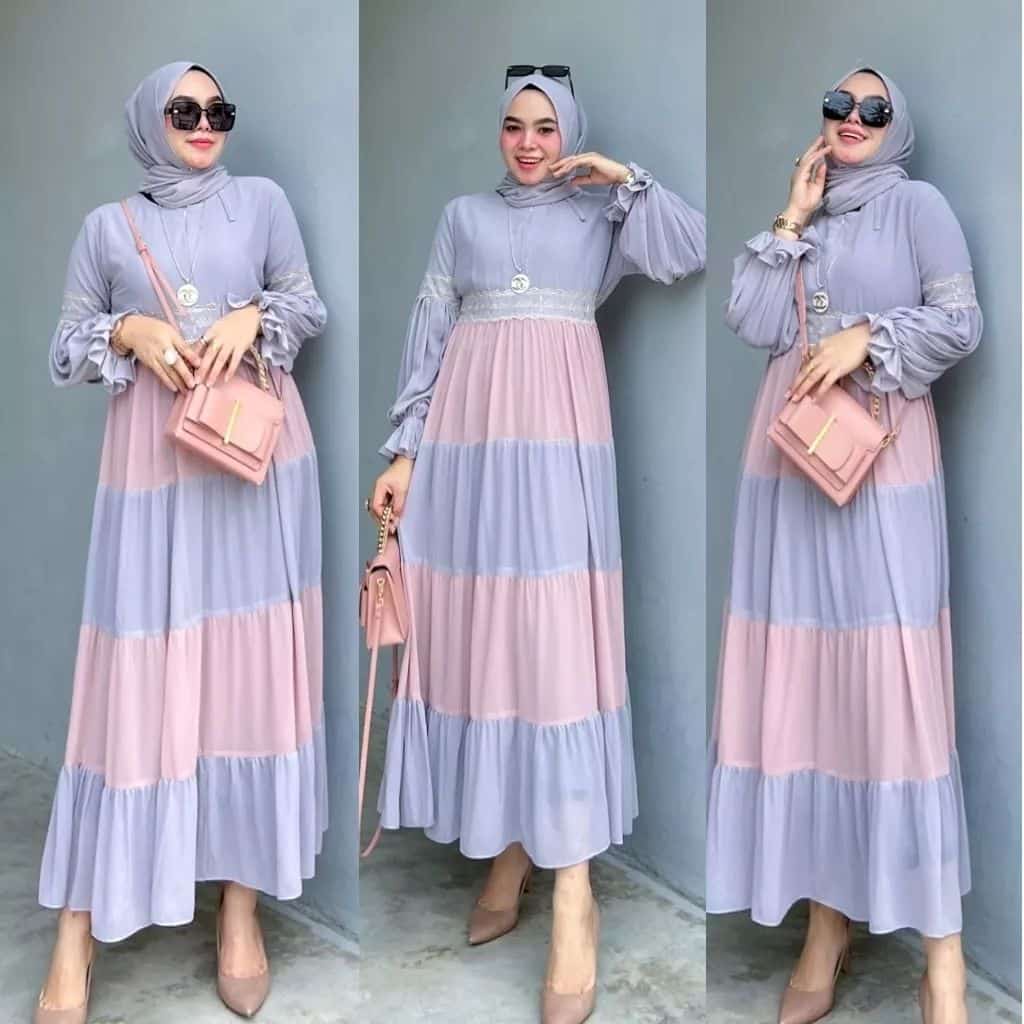 MANJALIKA/DRESS KEKINIAN/DRESS TERBARU SIMPEL/MAXI DRESS 2 WARNA/MAXI DRRESS CANTIK