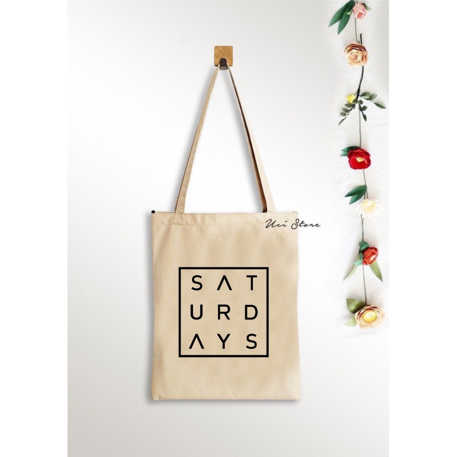 ( PAKAI RESLETING) Tote bag wanita saturday varian warna (Toko Uci)