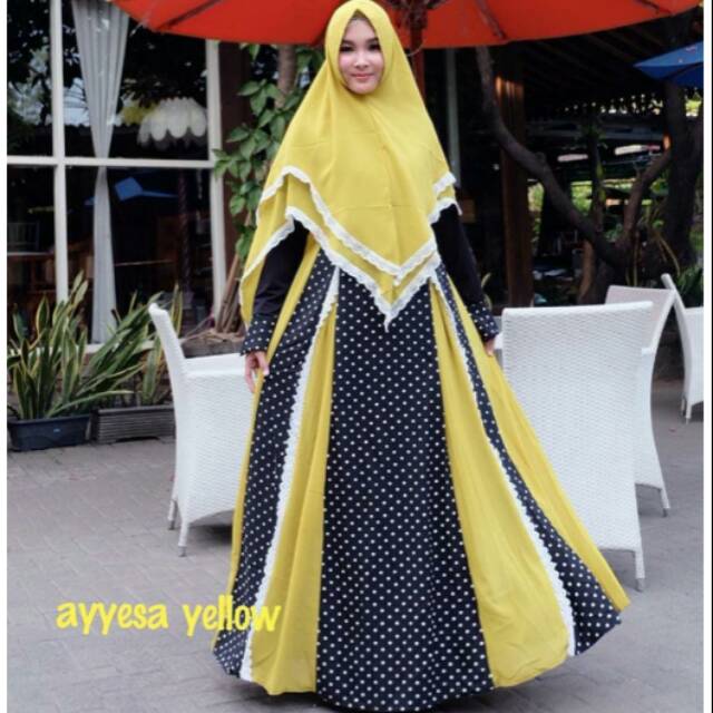 Yesha Polka Renda Manis Manja Gamis Syari