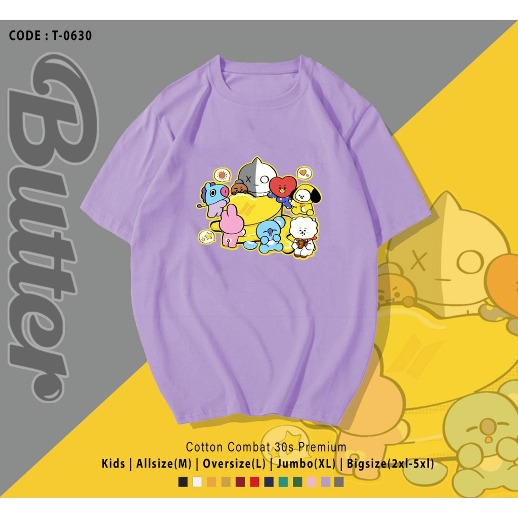 T-SHIRT / KAOS KPOP BUTTER BT21 / HARGA TERMURAH / ARMY INDONESIA