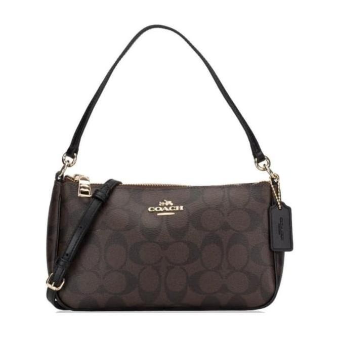 Barang Baru Tas Selempang Coach Wanita Fullset Original - Hitam/Coklat