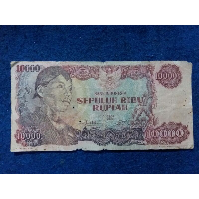 Uang Kertas Kuno 10.000 Panglima Sudirman edisi 1968 bebas biaya pengiriman