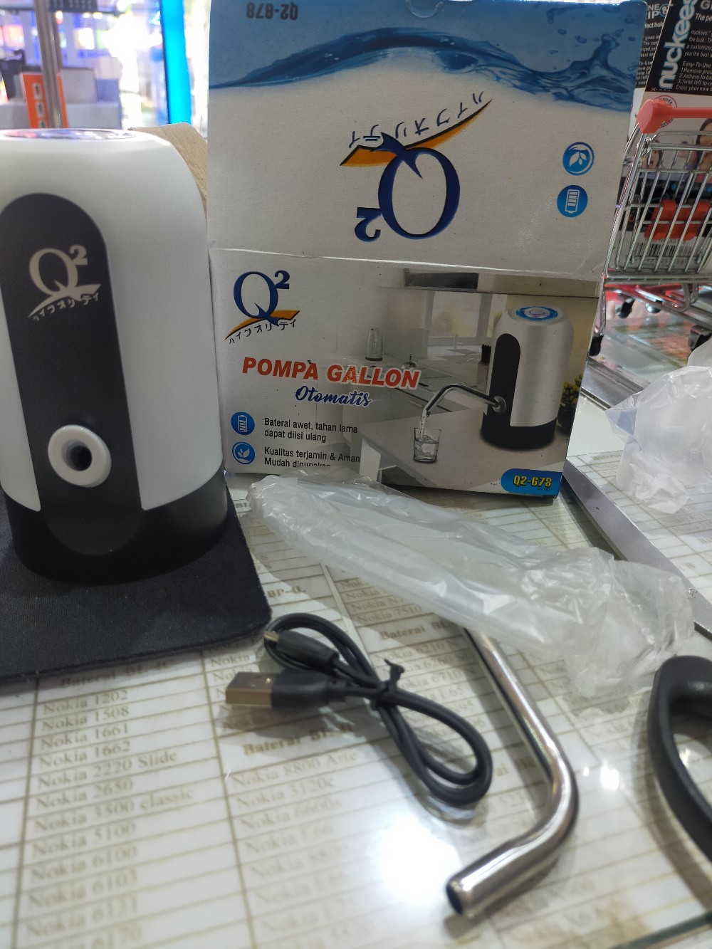 Pompa Galon Air Elektrik Q2 678 Peralatan Rumah Tangga Pompa Galon Manual Elektrik Baterai Portable