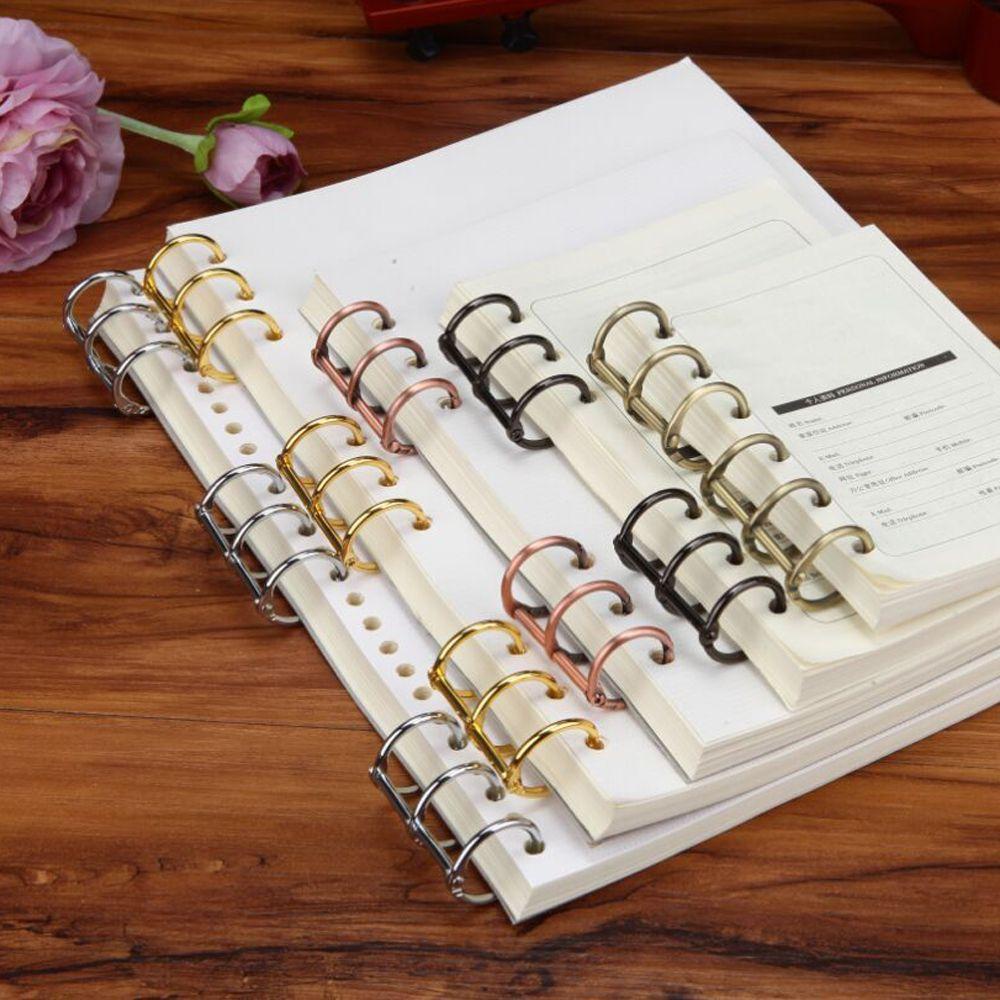 Top 2pcs/set Cincin Spiral Universal 3lubang File Folder Alat Tulis Loose Leaf Ring