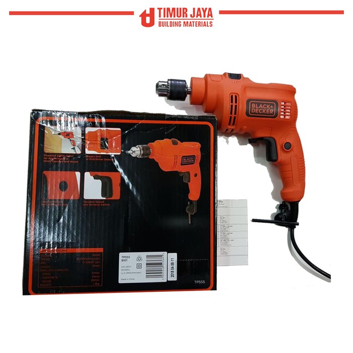 Black Decker TP555 10 mm Impact Drill Bor Tembok Beton 550W skls bosch