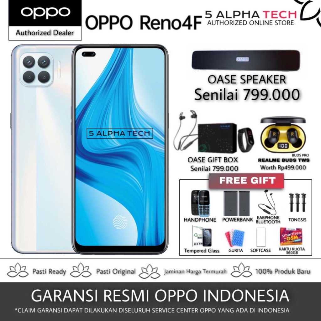 OPPO RENO 4 F RENO 4F 8/128 RENO4F 8/128 RENO 4 F GARANSI RESMI OPPO-1