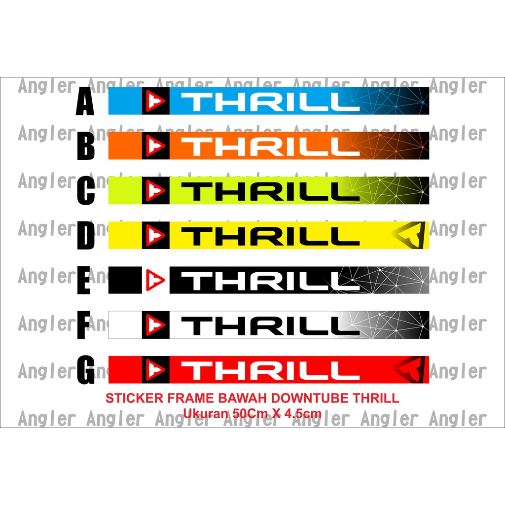 decal sticker downtube untuk frame bawah sepeda thrill mtb